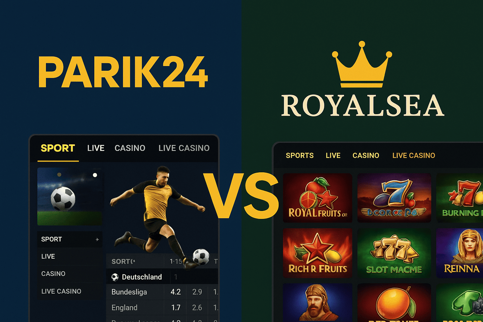 Parik24 vs. Royalsea: Welches Online-Casino lohnt sich wirklich?